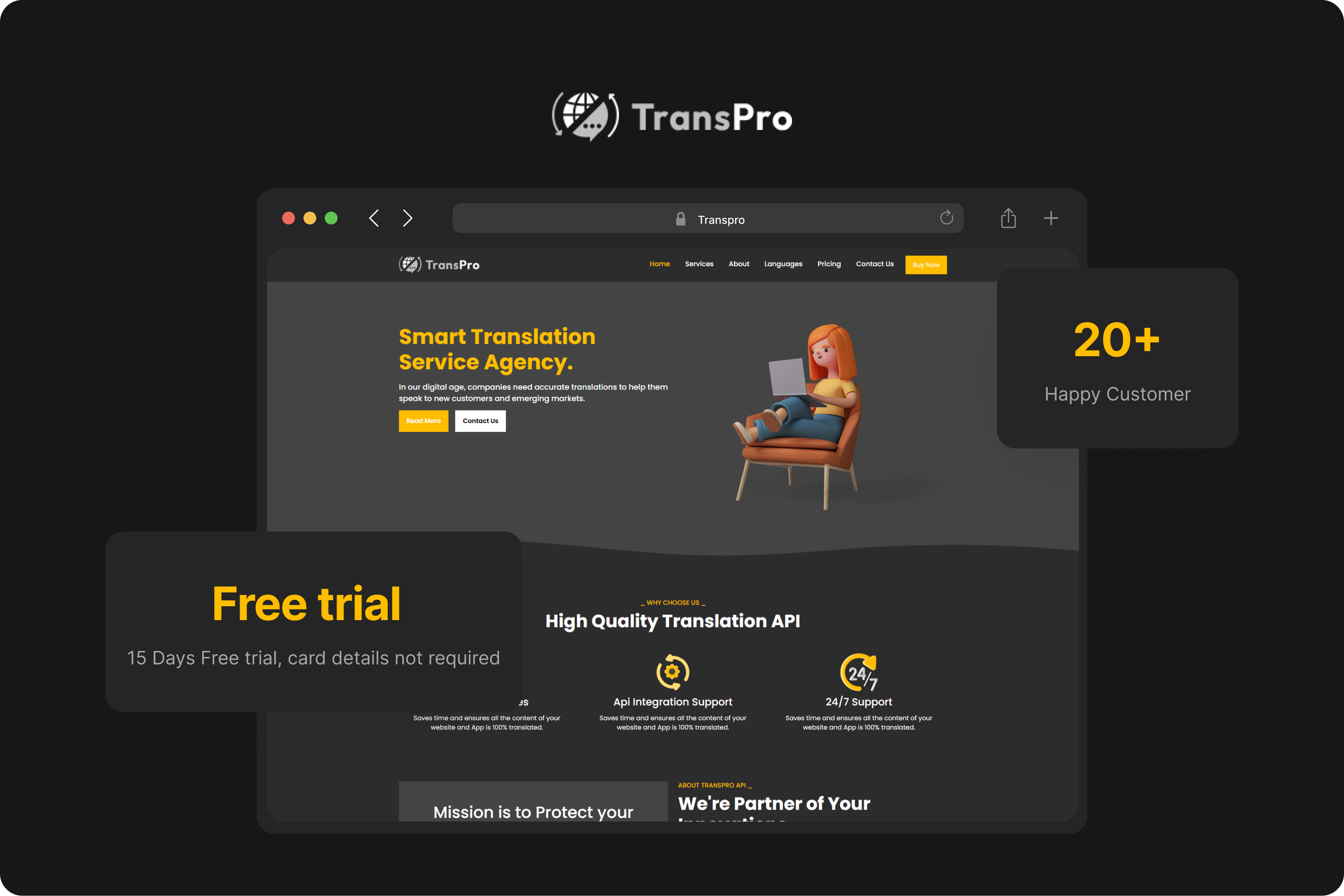 TRANSPRO smart translation product interface
